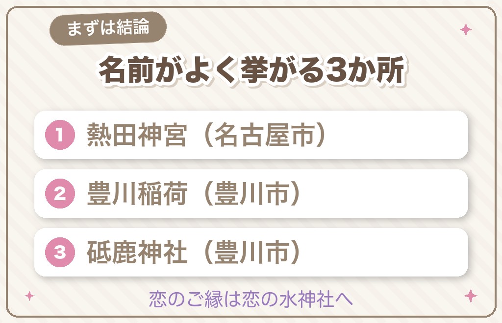 愛知のパワースポットはどこが最強?まず知りたい結論