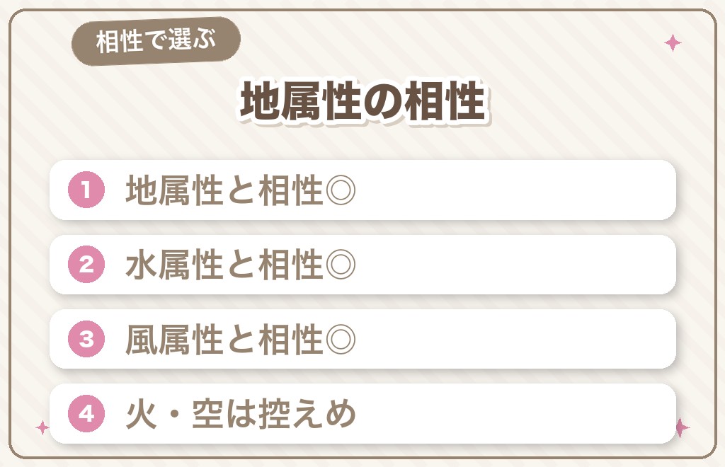 地属性と相性のいい属性・気をつけたい属性