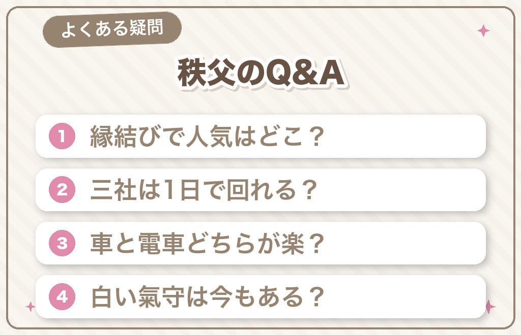 秩父のパワースポットに関するよくある質問