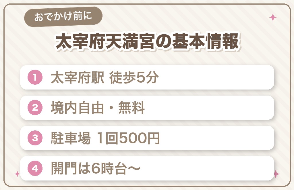 太宰府天満宮の基本情報とアクセス(2026年8月14日確認)