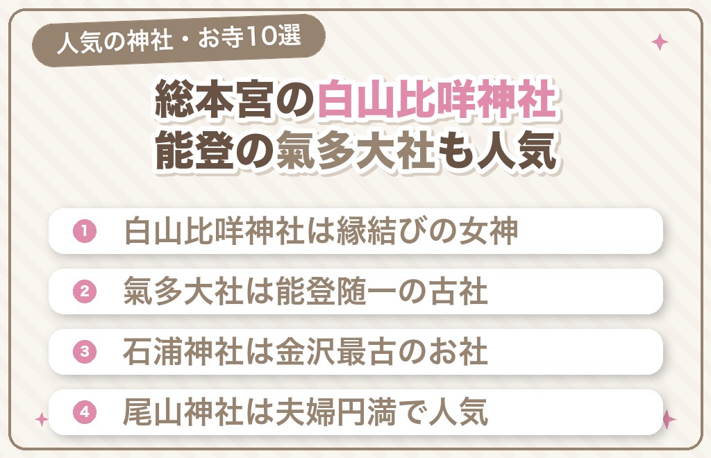 石川で恋愛成就・縁結びにご利益で人気の神社・お寺10選