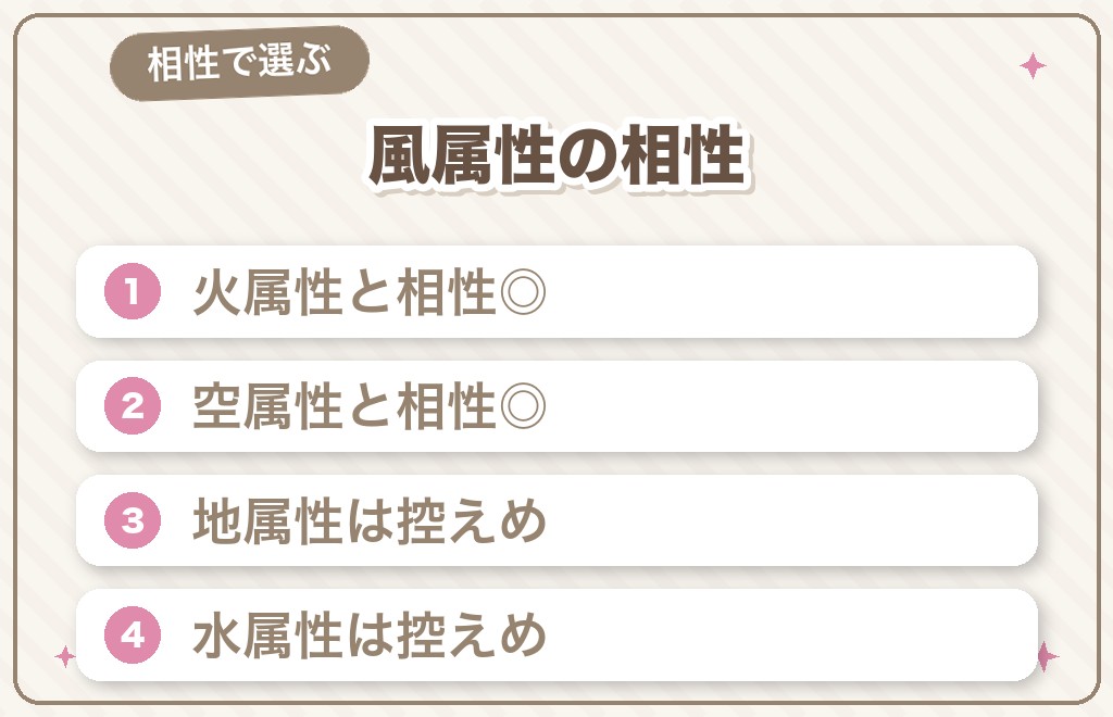 風属性と相性のいい属性・悪い属性
