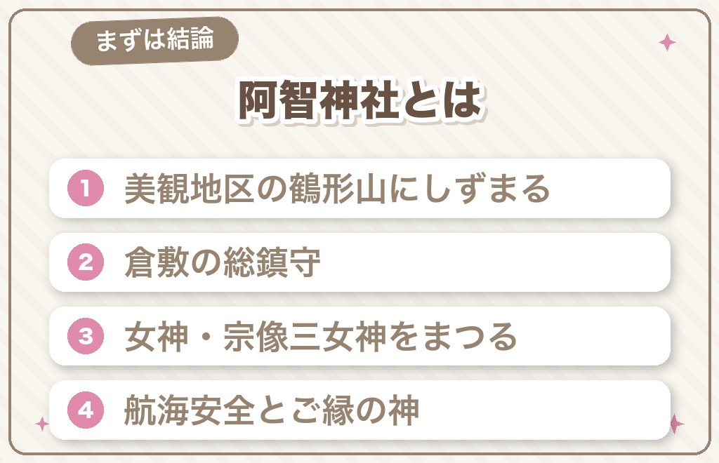 倉敷のパワースポットといえば阿智神社【結論】