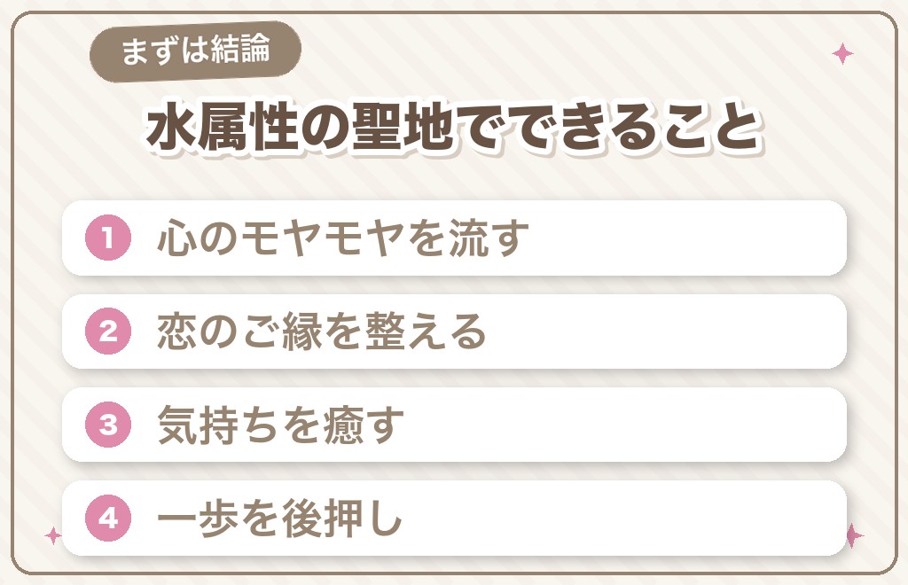 水属性のパワースポットでできること【結論】