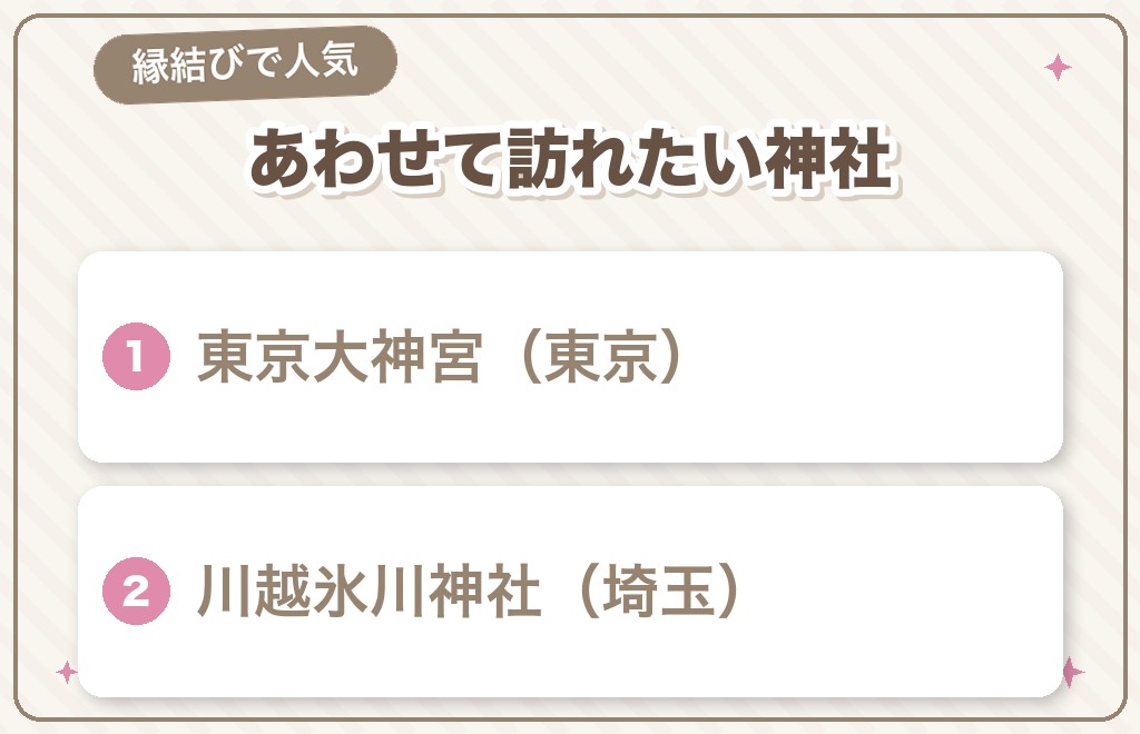 おまじないとあわせて訪れたい縁結び神社