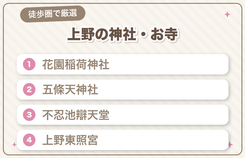 縁結びで人気!上野のパワースポット神社・お寺めぐり